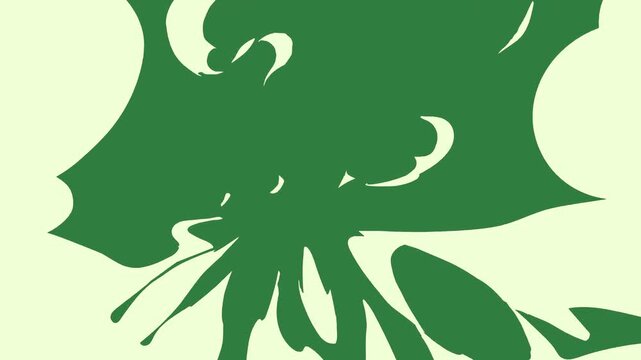 Flower on dragon head black sheep leaves horse silhouetted against silhouette of an elephant isolated on green screen background