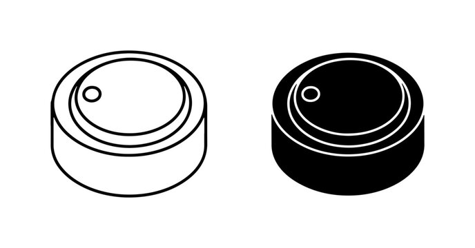 Round Control Knobs, Volume Dials, Simple Vector Icons for Audio and Technology Interfaces