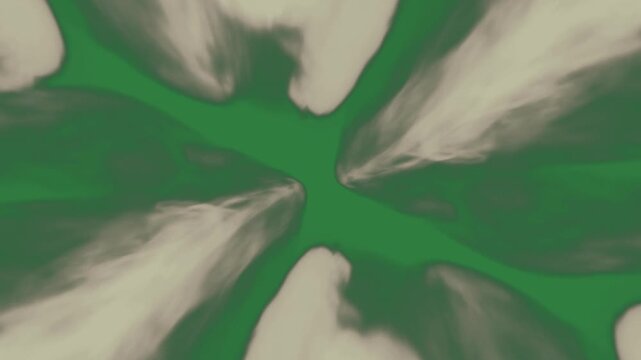 Abstract two ices some clouds circular pattern isolated on green screen background
