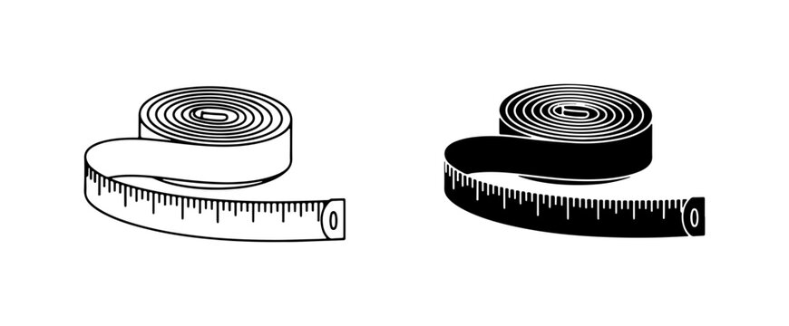 Measuring Tape Icons, Tailor's Tool Vector Graphics, Sewing Measurement Tools, Fashion Design Elements