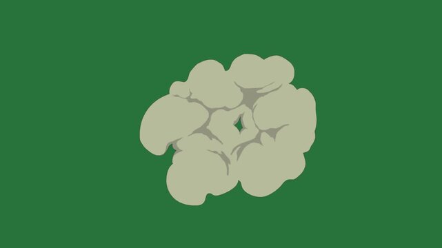An apple logo on a green background and screen with circle made out of bubbles bunch white flowers it circles isolated on green screen background