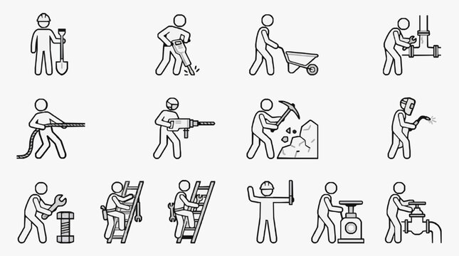 Illustrated Hand-Drawn Toolworkers.