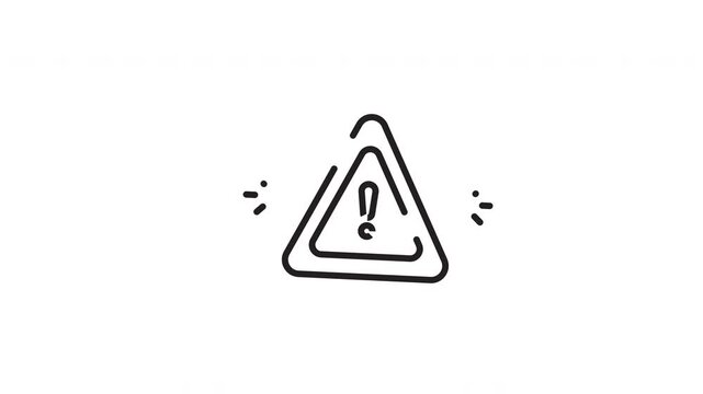 Design of caution alert symbol in triangle shape with exclamation mark. Suitable for warning signs, safety illustrations, and informational graphics.