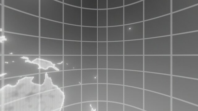 White color rotating grid lines modern design loopable world map background