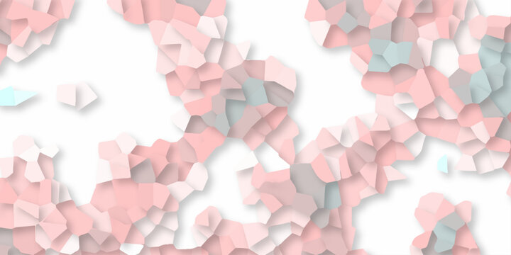abstract minimal low polygon pink gradient crystallized with Cement kitchen decor and marble bath floor design. background with triangles wallpaper texture design.
