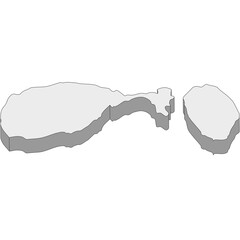 3D map dimension - continent North America country  Saint Kitts and Nevis © badrpost