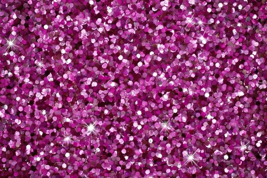 Vibrant Shiny Pink And Magenta Glitter Texture With Sparkling Starburst And Shimmering Sequins