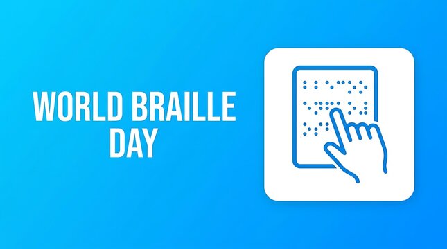 social media conceptSocial Justice Awareness Illustration With Hands Dove And RibBraille Reader Icon With Hand Linear Blue Style Illustrationbon Banner
