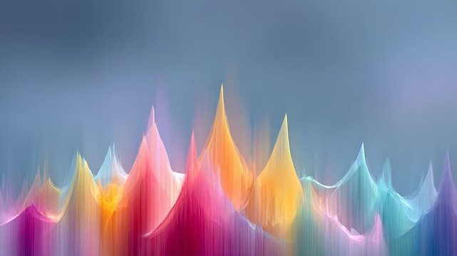 Vibrant pastel mountains painting timelapse with dynamic color transitions