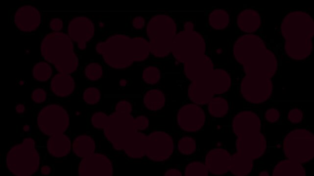 Dark maroon circles arranged in a scattered pattern over a solid deep black surface area