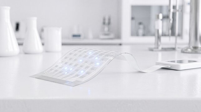 Flexible Electronic Skin Connected to Smart Device for Testing