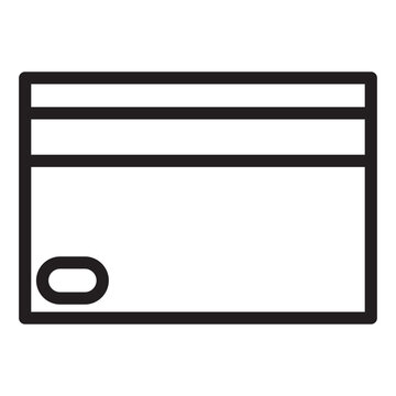 Debit Credit Card Outline Icon Illustration