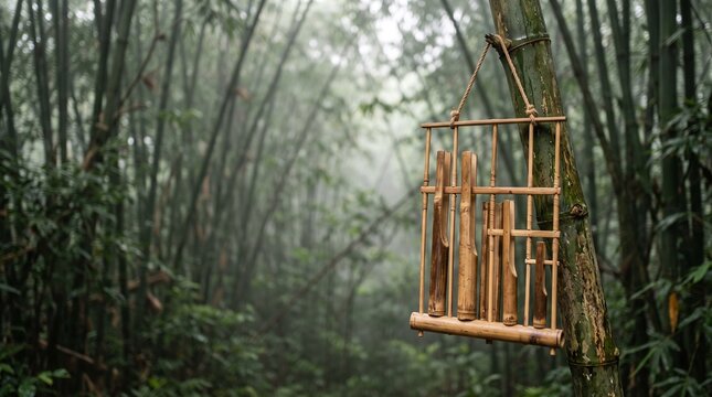perfect bamboo angklung in forest 
