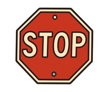 Stop Sign Illustration Isolated on White Background
