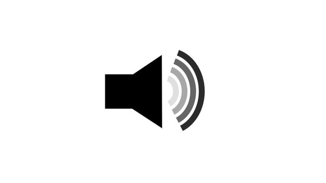 Speaker volume increasing from muted to maximum white background
