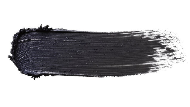 Isolated dark cosmetic mascara brush stroke texture smear with rich artistic detail
