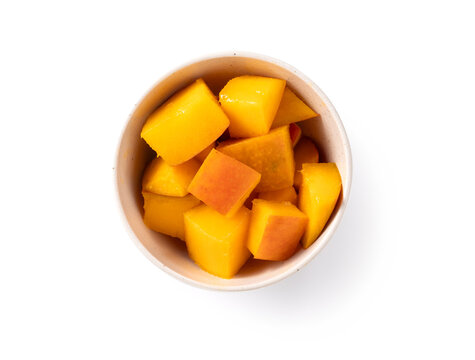 Fresh ripe mango fruit isolated on white background with clipping path