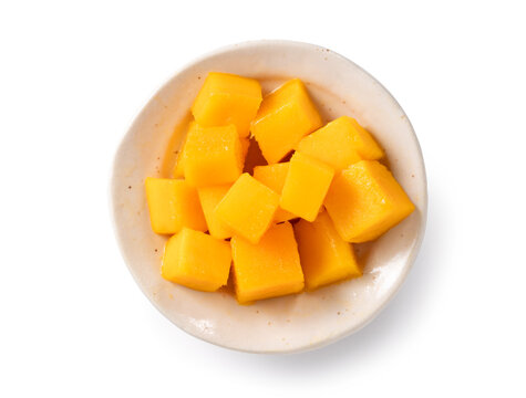 Fresh ripe mango fruit isolated on white background with clipping path