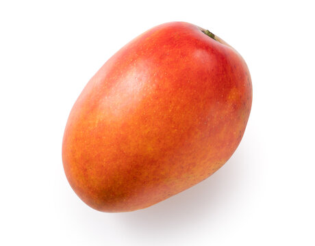 Fresh ripe mango fruit isolated on white background with clipping path
