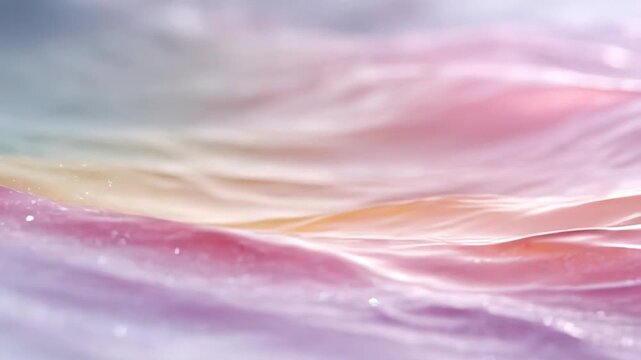 Mesmerizing flow of pastel waves with sparkling textures in vibrant motion