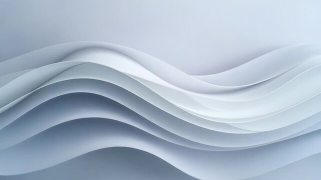 Flowing abstract white waves in minimalistic motion
