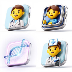 Fototapeta premium Creative lego doctor figures representing healthcare and medical themes in bright colors for educational and healthcare concepts