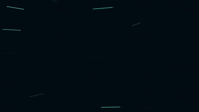Glowing cyan and white horizontal light streaks moving rapidly through dark infinite deep space void