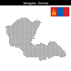 Obraz premium Map of Mongolia region Dornod in medium size dots