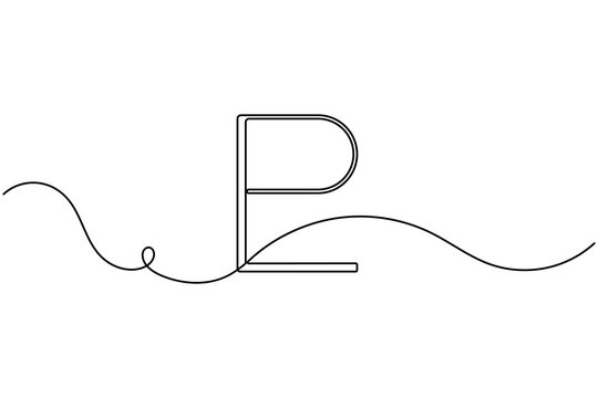 Continuous single line a Pluto planet symbol and cosmic astronomy icon sign on white background minimalist one line art space explanation and solar system technology outline vector illustration