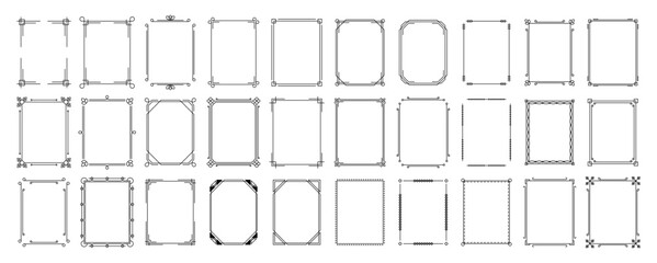 Naklejka premium Collection of decorative vintage and modern borders and frames for design