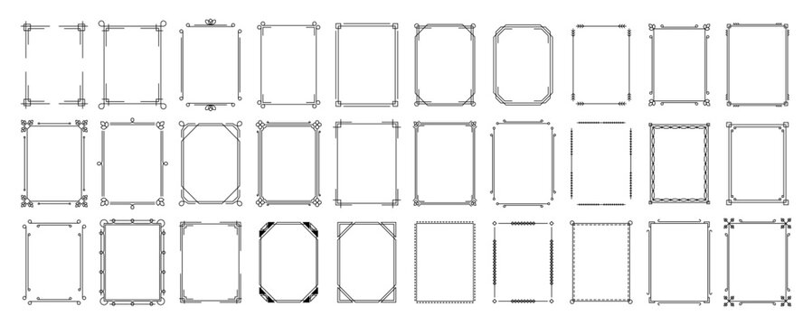 Collection of decorative vintage and modern borders and frames for design