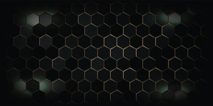 Abstract golden background, golden cells and pentagons