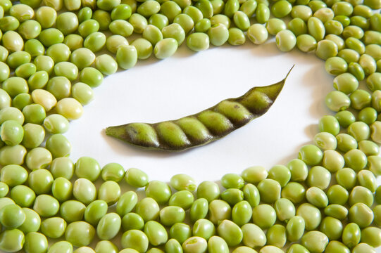 green pigeon pea on a white background