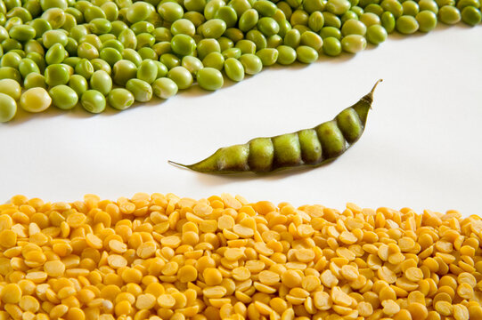 green pigeon pea on a white background