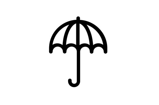 Rain Umbrella Icon for Weather Protection and Insurance Concept