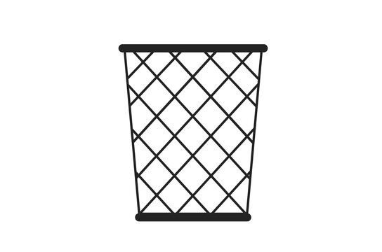 Wire Mesh Office Trash Can Waste Basket Icon