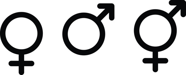 Gender Symbol Icon Set. Female, Male, and other Identity Signs for User Profile © creativeKawsar
