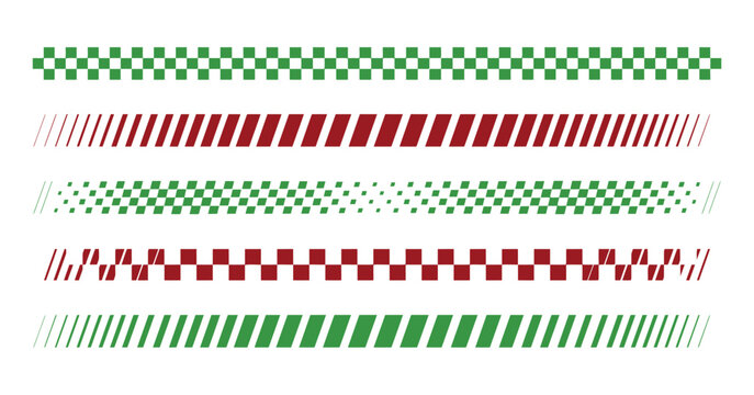 Checkered pattern set vector illustration with repeating squares and diagonal lines lines geometric