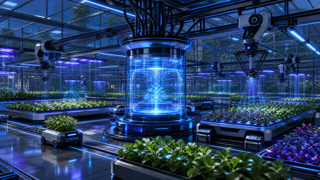Robotic Irrigation Tending Crops in a Glass Greenhouse