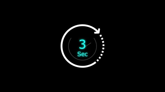 3 sec clock icon animation. Clock 3-second icon Digital and analog clock 3 seconds isolated on white background. and creating a stunning video.4k video.