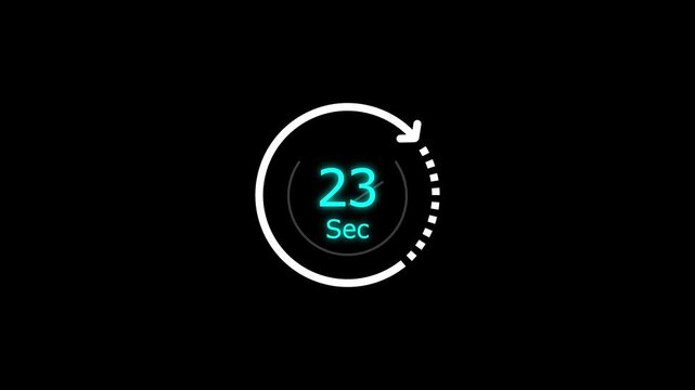 23 sec clock icon animation. Clock 23-second icon Digital and analog clock 23 seconds isolated on white background. and creating a stunning video.4k video.