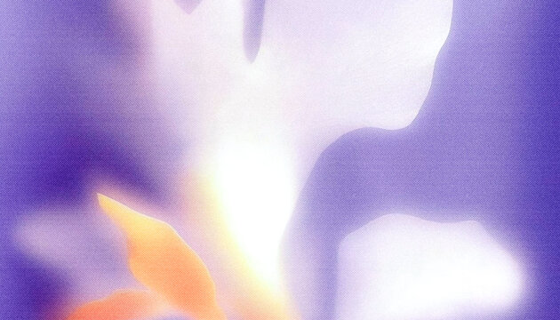 Dreamy Floral Background with Glowing Light, Grainy Paper Texture and Y2K Retro Aesthe
