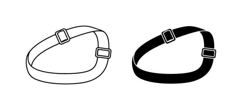 Goggle Straps, Ski Goggles Headband, Black and White Vector Icons for Skiing and Snowboarding Accessories