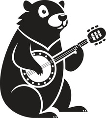 banjo beaver  animal vector icon  single isolated © Paritosh Studio