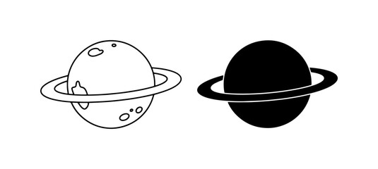 Planet Icons, Saturn Vector Art, Space Symbols, Celestial Graphics, Cosmic Illustrations, Astronomy Icons © Sabbir