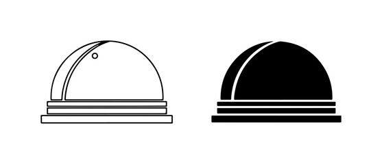 Observatory Dome Icons, Astronomical Building Symbols, Science Research Structures © Sabbir