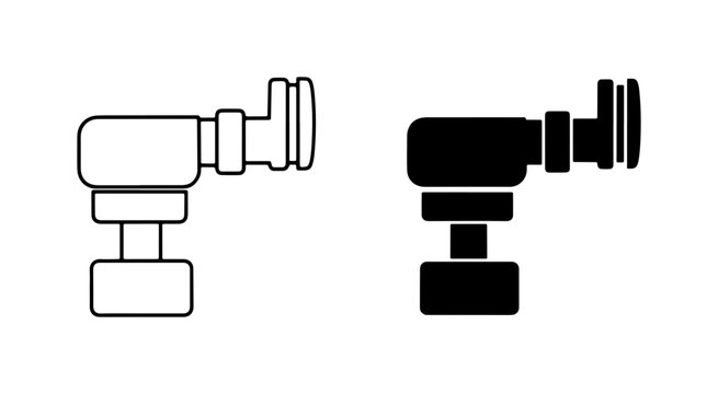 Plumbing Pipe Fitting Icon Set, Elbow Connector, Technical Symbol, Vector Graphic
