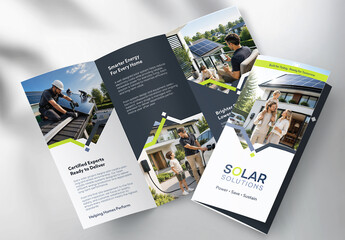 Modern Solar Energy Trifold Brochure Template for Solar Panel Installation and Renewable Energy Services