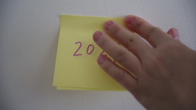 A sheet marked &ldquo;2026&rdquo; being covered by another paper labeled &ldquo;2027,&rdquo; creating a clear symbolic transition from the old year to the new year and a fresh start for 2027.