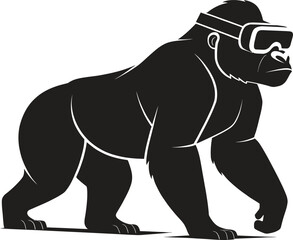 vr gorilla  animal vector icon  single isolated ob © Paritosh Studio